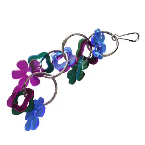 Flower Животное птица попугай акриловый цветок Луна Кольцо стоящая Жевательная клетка подвесная игрушка - Цвет: Flower