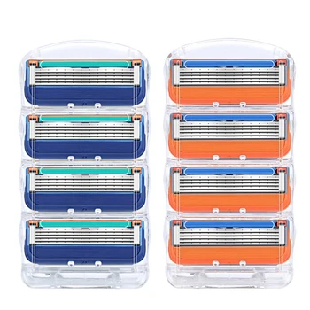 

4pcs/set Manual Shaving Male Razors Replaceable Blade Shaving Safety Razor Head 5-layers blades design, sharp but safe,3-layers