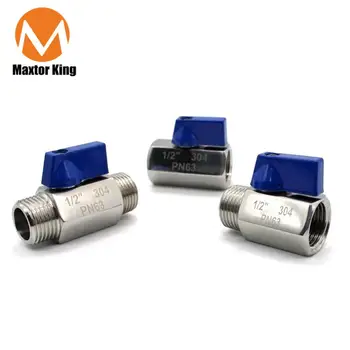 

MK SS304 Stainless steel Tap Mini Ball valve Stainless steel 1/8 1/4 3/8 1/2 3/4 1" Thread Brewer Hardware 2 way ball valve