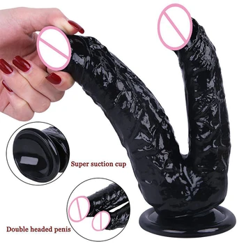 Big Double Dildos Double Penetration Vagina and Anus Soft Skin Feel Phallus Double Headed Penis Sex Toys For Women Masturbation 3
