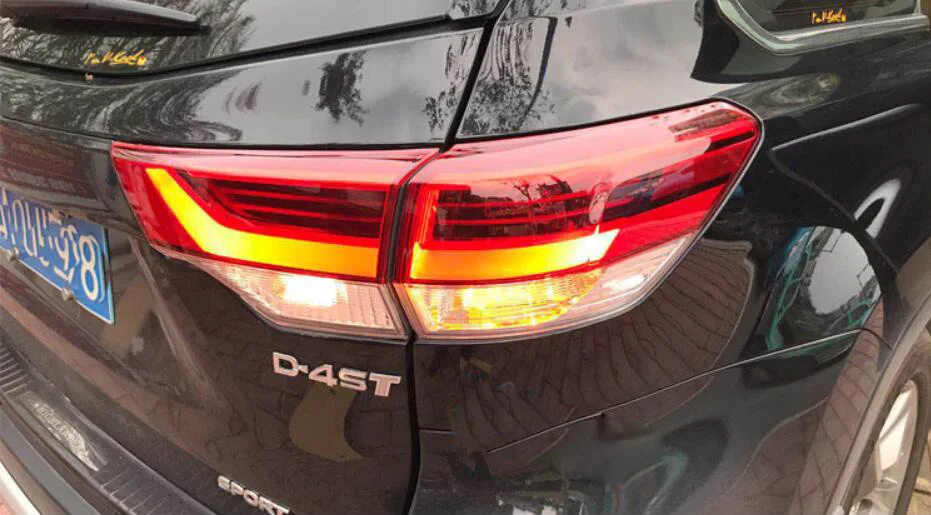 1 шт.~ /2018y задний фонарь для Toyota highlander задний фонарь KLUGER автомобильные аксессуары светодиодный DRL Taillamp для highlander противотуманные фары