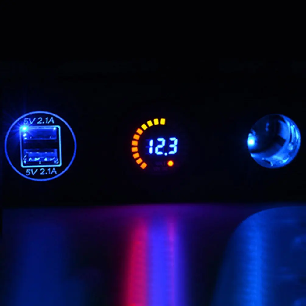 Автомобильный тент автомобильный телефон 4.2A двойной Usb зарядное устройство цветной вольтметр с экраном Электрический стул прикуриватель сиденье