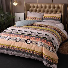 Bohemia Style Printed Bedding Set King Size Boho Vintage Boho Twill Duvet Cover and Pillowcases Soft Comfor Comforters Covers
