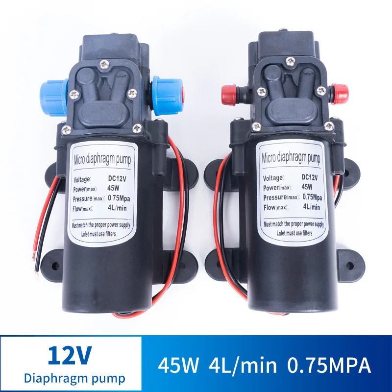 

12V 24V 45W 4L / Min Miniature High Pressure Diaphragm Pump With Automatic Switch Reflow Multi-function DC Pump