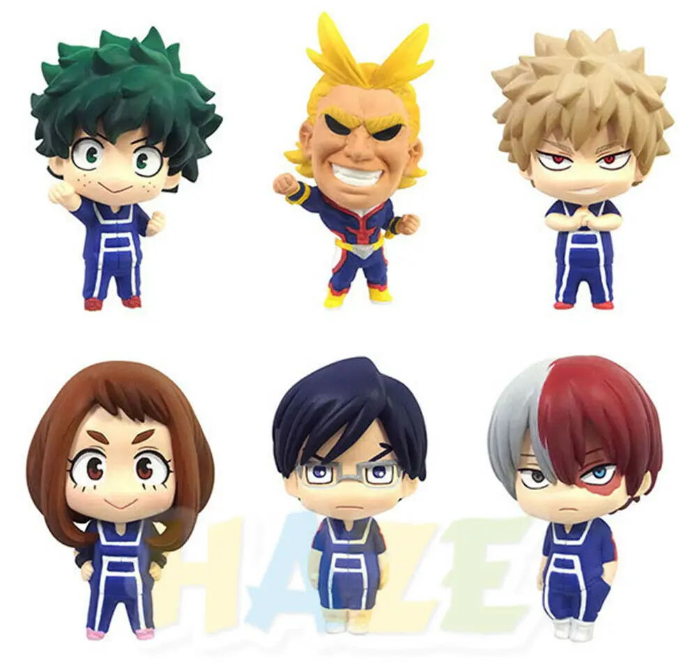 

6pcs/set My Hero Academia Q Ver. PVC Action Figure Model Toy Kids Dolls Anime Figure Toys Sttaue In Box Xmas Gifts