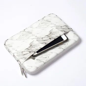 

White Marble Design Cover With Zipper Portable PU Tablet Case Shockproof Tablet Protective Bag for Man Woman Office Storage