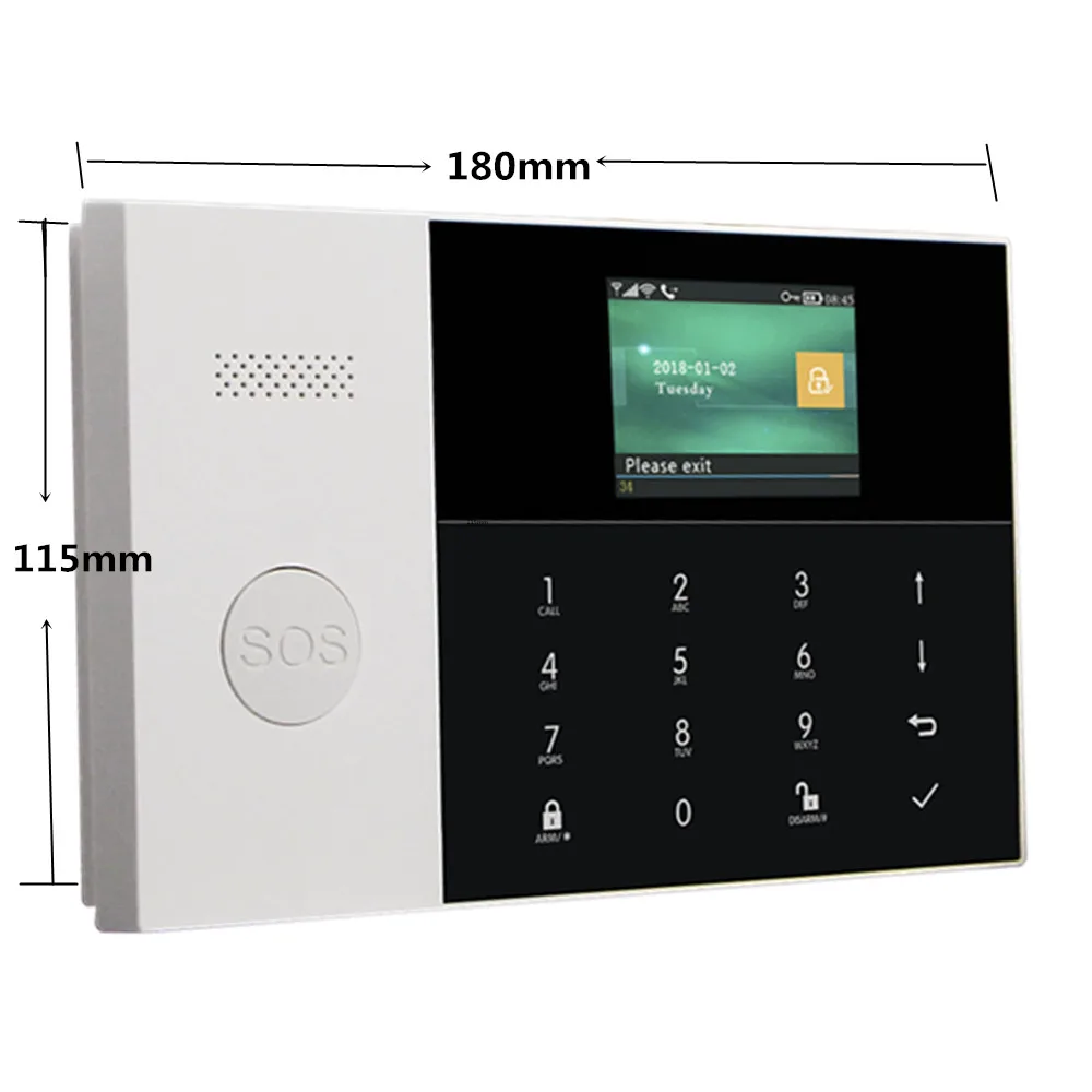Wifi GSM GPRS переключаемая беспроводная домашняя охранная сигнализация с управлением приложением ЖК-сенсорная клавиатура с датчиком движения - Цвет: host