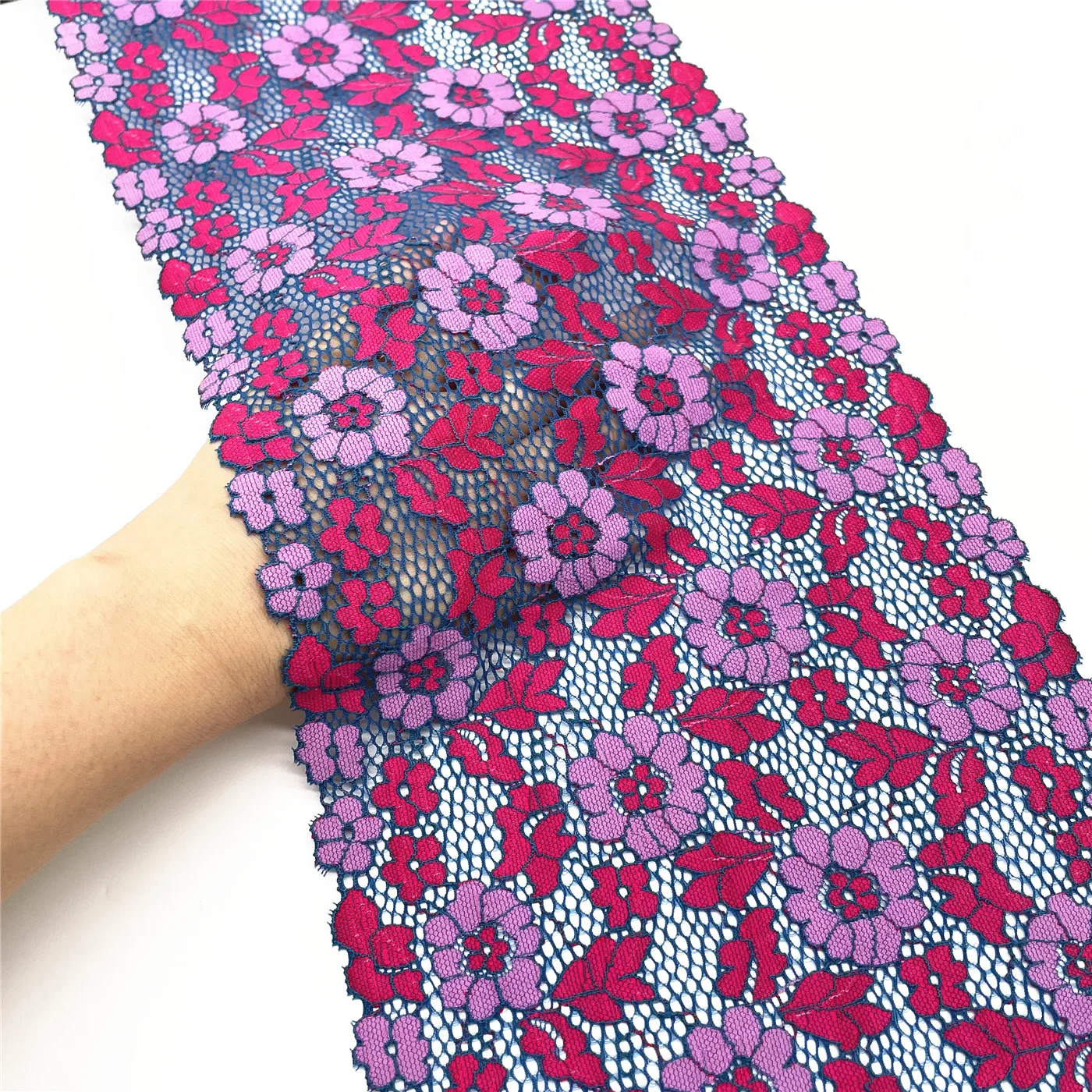 3y/lot Width 8 inch 20.50cm Mixed Lilac Red Stretch Elastic Lace 5