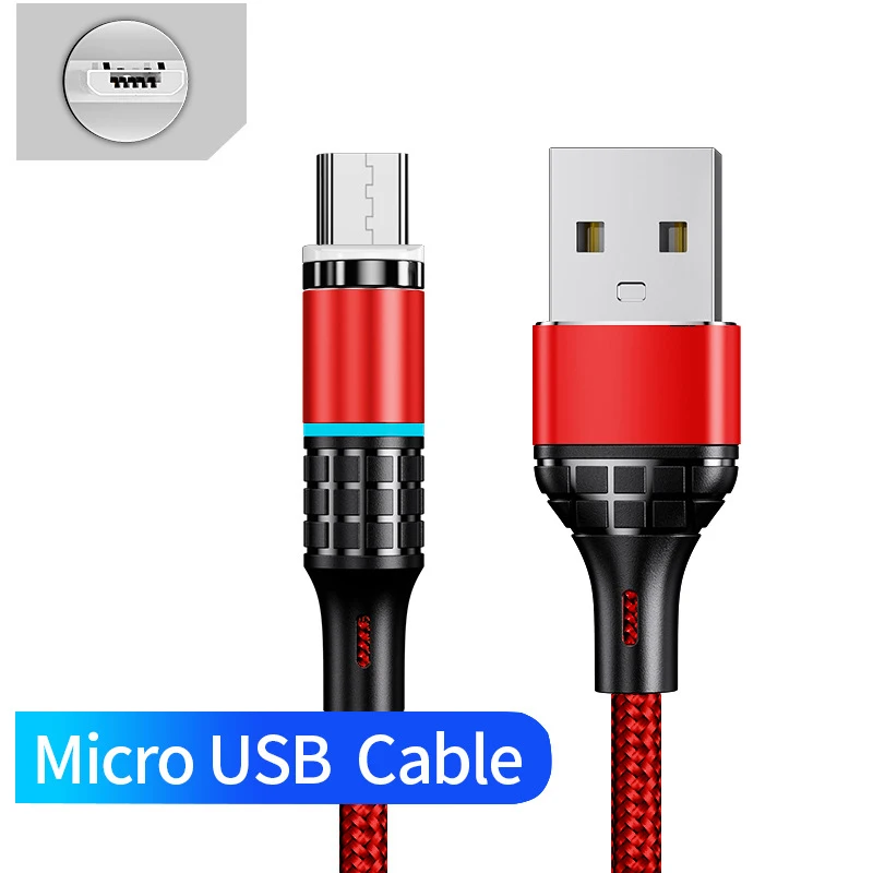 Магнитный кабель OneVan для быстрой зарядки, usb type c, Micro USB, магнитное зарядное устройство, шнур для зарядки телефона, провод для зарядки Iphone, samsung - Цвет: Red For Micro