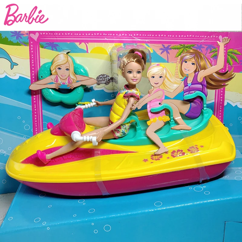

Original Barbie Sisters Dolls Jet Ski Set Chelsea Fashion Princess Toys for girls Children Accessories Baby Toys Birthday Gifts