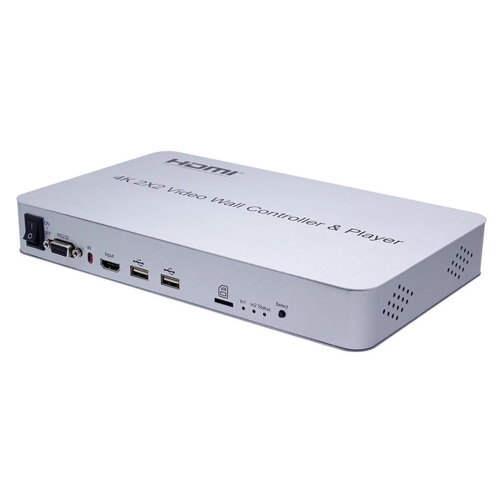 Видео настенный контроллер 2x2 видео настенный Процессор HDMI HDCP1.4 4K 30Hz sd-карта U диск и мышь контроллер DVI или HDMI inpu