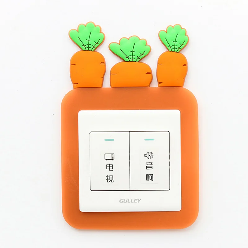 carrot Декоративные наклейки с люминесцентным выключателем, защитный чехол для выключателя, легко установить, Мультяшные животные, спальня - Цвет: carrot
