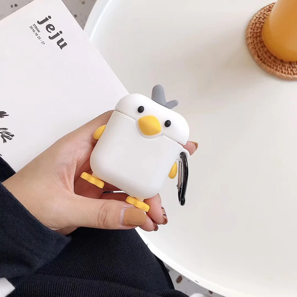 955 3D чехол для наушников для Airpods 2 чехол силиконовый утка милые Мультяшные наушники чехол для Apple Air pods чехол для наушников Аксессуары - Цвет: 955