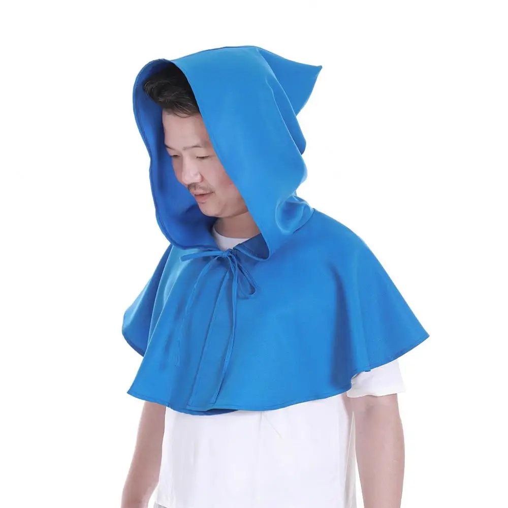 blue Costumebuy мужской средневековый костюм в стиле «Ренессанс» капюшон полиэстер Capelet LARP мантия шляпа накидка унисекс принадлежности на хеллоуин для косплея - Цвет: blue