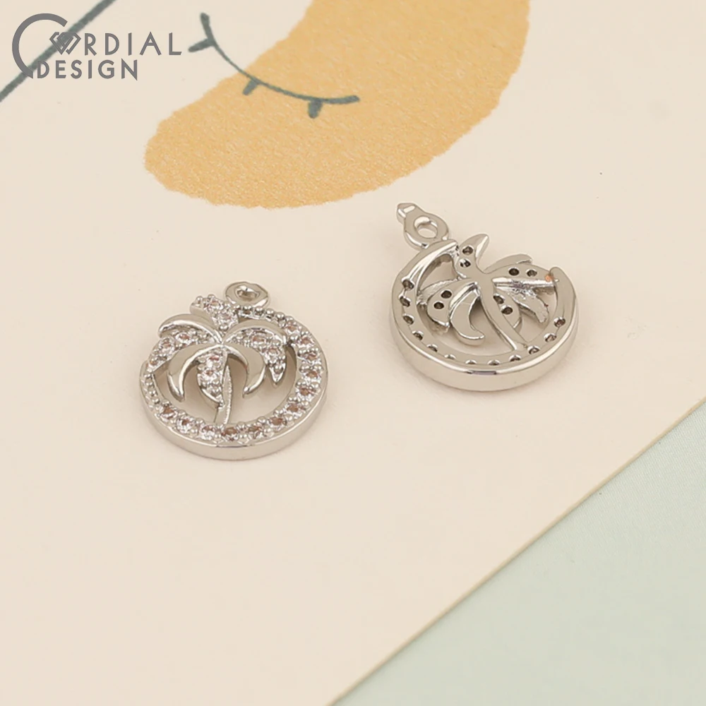 Cordial Design 50Pcs 12*14MM CZ Charms/Jewelry Accessories/Tree Shape/Earrings Pendant/Hand Made/Jewelry Findings & Components - cordial