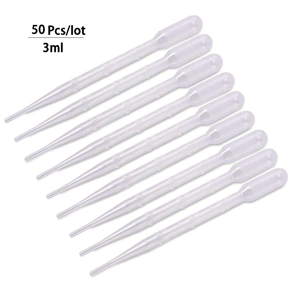 50pcs Plastic Transfer Pipettes 3ml Disposable Mini Squeeze Pipettes
