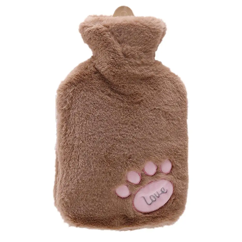 1000ml Large Size Hot Water Bag Cartoon Plush Cloth Set Water Injection Hot Water Bottle Removable Winter Explosion-proof Portab