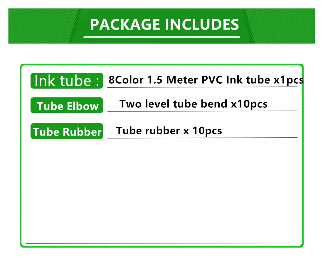 1.5M 8 color ciss line Ink tube inktube pvc pipeline + Tube Elbow  + Rubber stopper  CIS CISS parts Accessories kits