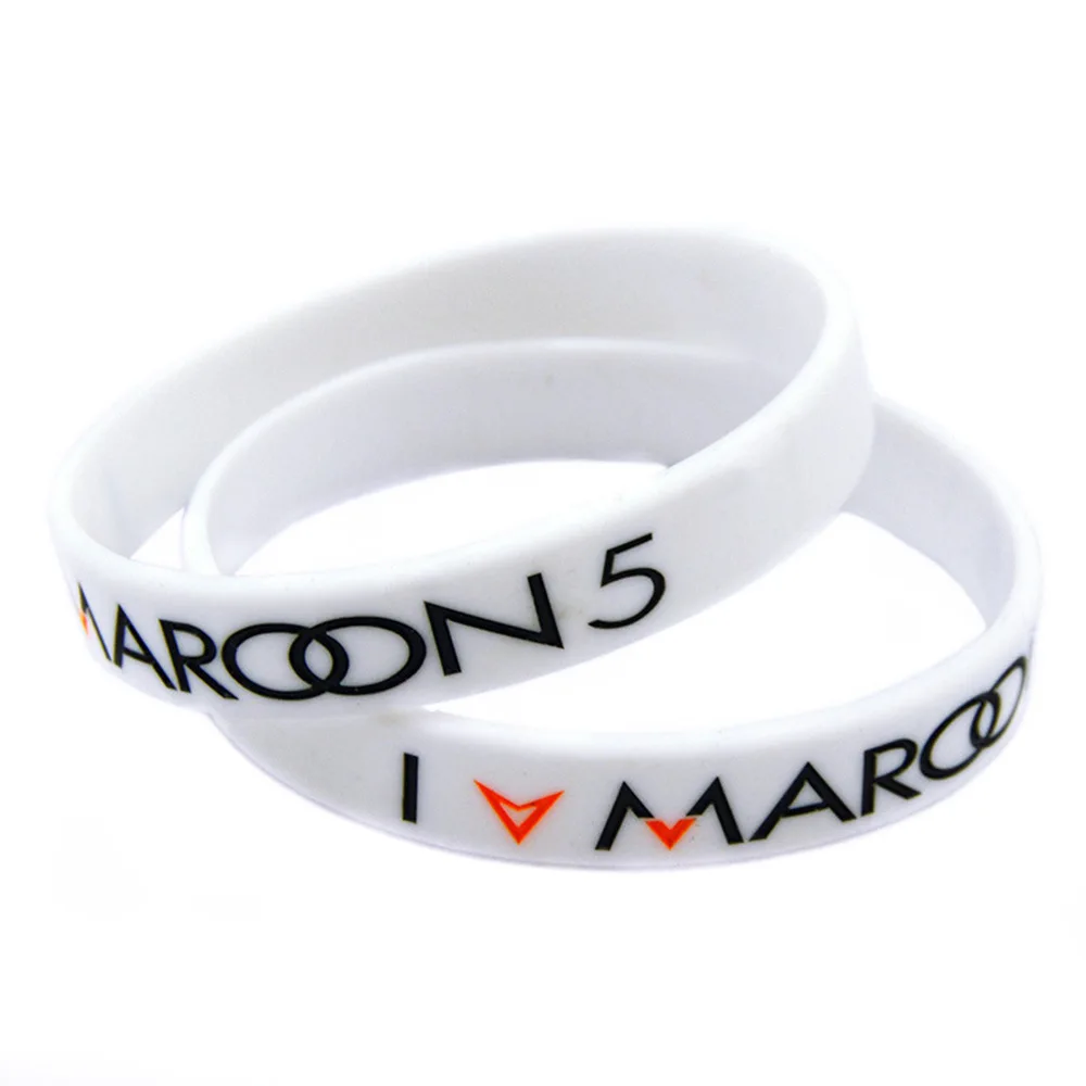 Мягкий силиконовый браслет с надписью I love Maroon 5 I Love Magic, красный рок-н-ролл