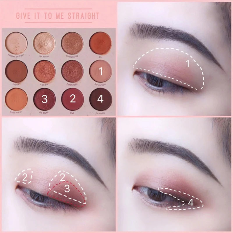 12-color Matte Shiny Eye Shadow Easy To Wear Long-lasting Waterproof Does Not Smudge Easy To Color Eyeshadow Palette