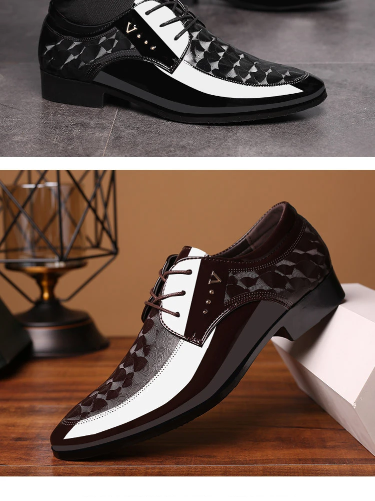 Office Leather Luxury Fashion Men Oxford Shoes Size 37-48 Pointed Toe