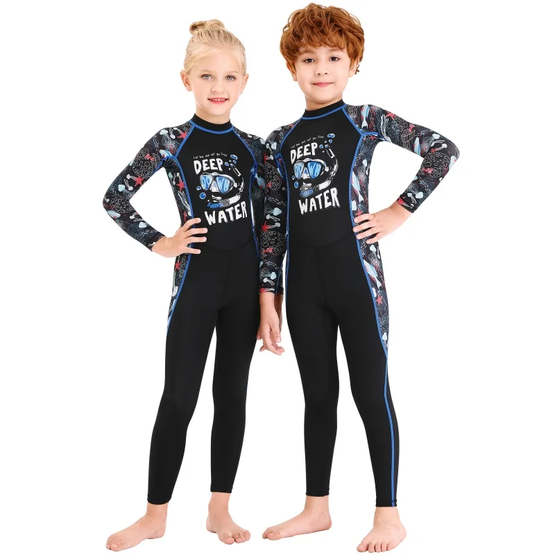 Kids Diving Suit Neoprenes Wetsuit Children For Keep One-piece Warm Long Sleeves UV Protection Swimwear | Спорт и развлечения