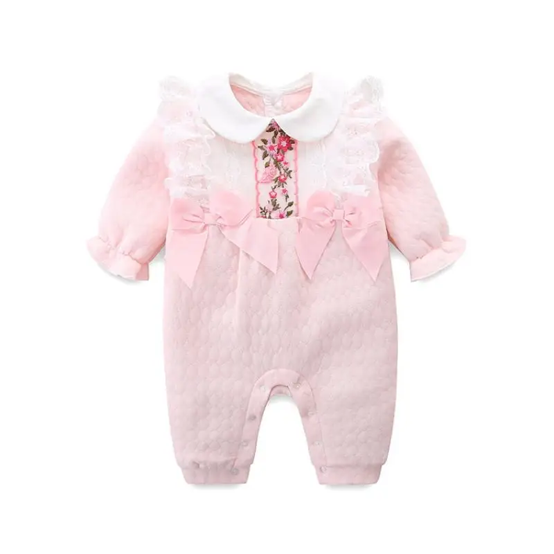

Korean Baby Clothes Newborn Girls Long Sleeve Cotton Rompers 2023 New Infant Baptism Jumpsuit Baby 1st Birthday Outfit