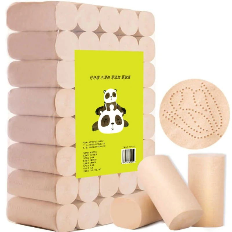 

Bathroom Inodoor Coreless Toilet Paper, 30 Roll , Paper Towel Bamboo Pulp Natural Roll Paper Household Pulp Toilet Paper Toalla