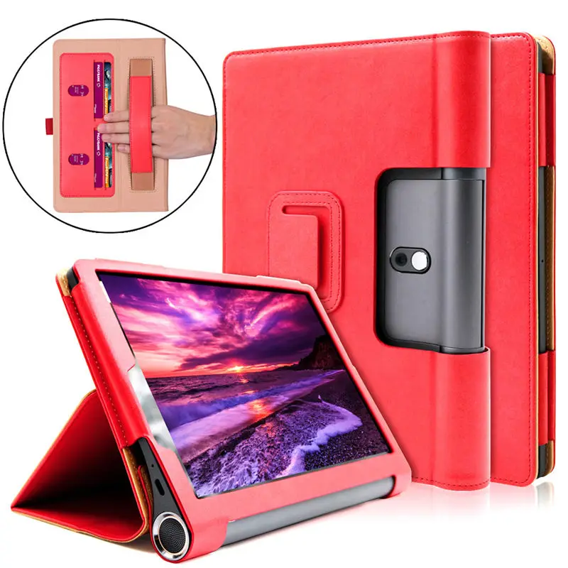 Red Роскошный чехол для lenovo Yoga Smart Tab YT-X705F, чехол для планшета, чехол для lenovo Yoga Tab 5, 10,1 дюймов, держатель для рук, подставка, оболочка - Цвет: Red