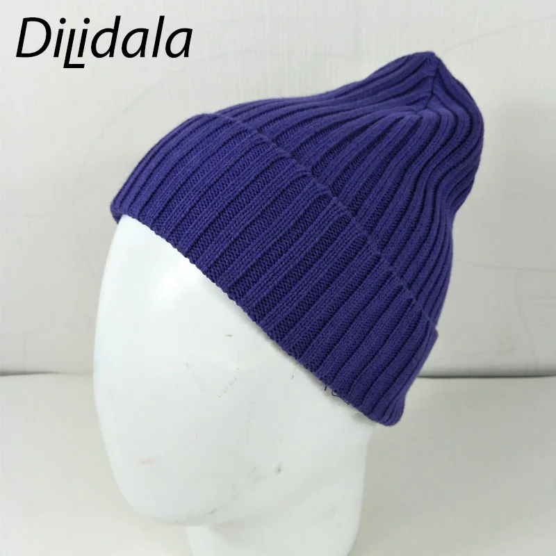 

Dilidala Cotton Rib Elastic Faux knitted Hat All-match Fashion Versatile Cotton Hood Wool Hat Winter Warm Hat For Unisex