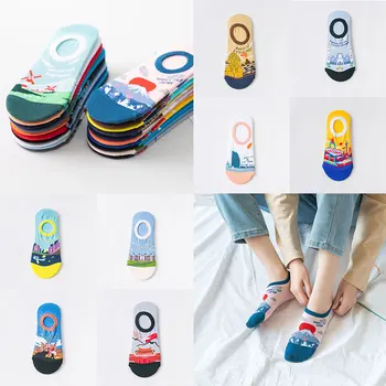 

Summer Cute Women Boat Focks Casual Ankle Socks Cotton Non-slip Short Invisible Fashion Girls Hosiery Personalized Funny Socks
