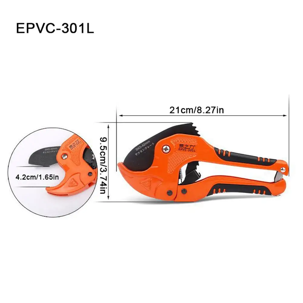 Stainless Steel Pipe Cutter Aluminum Alloy Body Ratchet Scissors Tube Cutter PVC/PU/PP/PE Hose Cutting Hand Tools