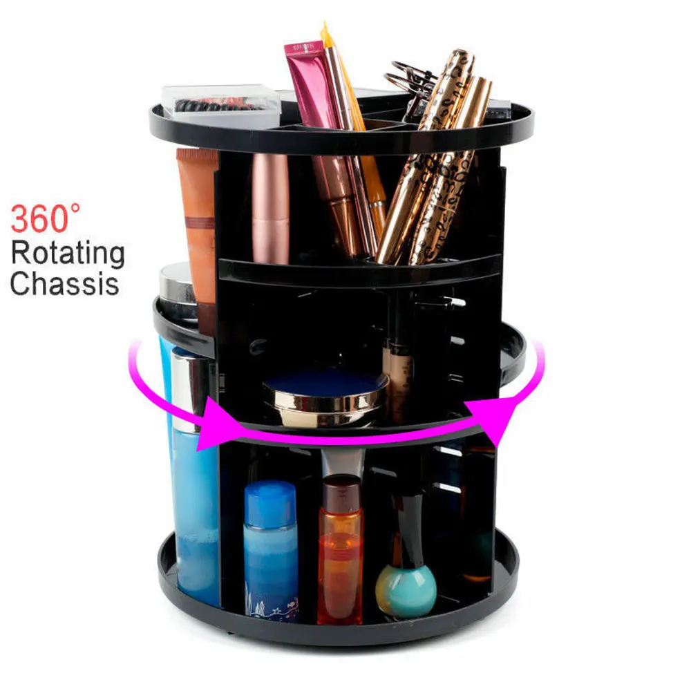 DIY 360 Degree Multi-Functional Cosmetic Storage Box Display Makeup Brush Holder lipstick Eyelash Makeup Tool Case Organizer