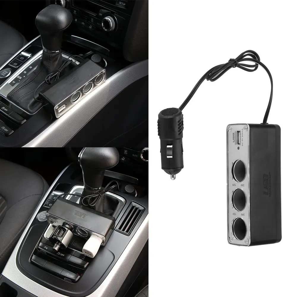 

Universal Car Charger Hubs 1 to3 Car Cigarette Lighter Splitter Hub Socket USB Charger Adaptor Multiple interfaces fast charging