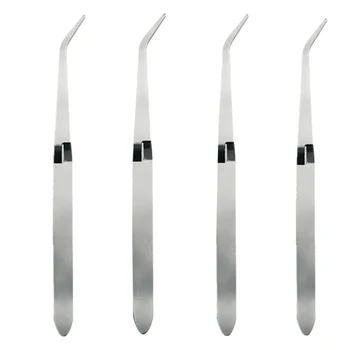

4Pcs Professional Multi-Functions Stainless Steel Nail Shaping Self Close Holding Tweezers For UV Gel Tips C Curve Pinchers Scul