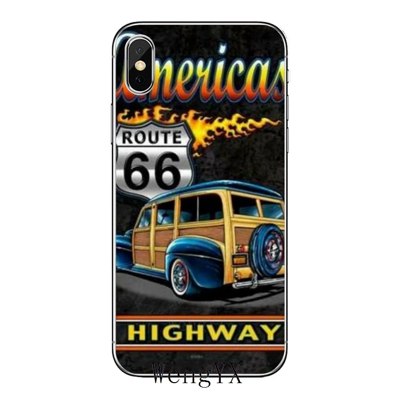 Для iPhone 11 pro XR X XS Max 8 7 6s plus SE 5s 5c iPod Touch 5 6 Прозрачный чехол для путешествий Америка Route 66 - Цвет: Route-66-A-11