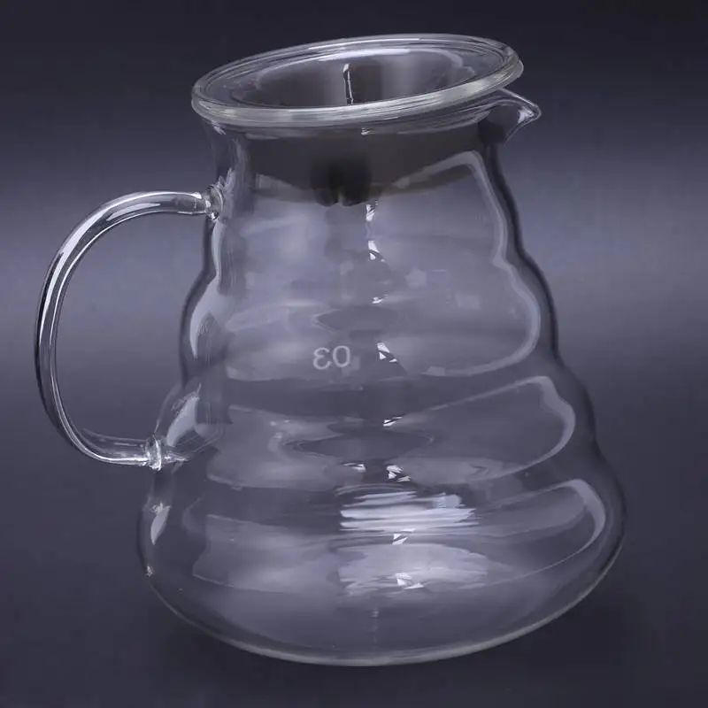 Hot V60 Pour Over Glass Range Coffee Server Carafe Drip Coffee Pot Coffee Kettle Brewer Barista Percolator Clear