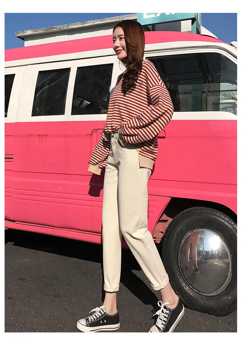 Джинсы женские Универсальные однотонные тонкие высококачественные карманы на пуговицах в Корейском стиле новые студенческие женские милые Элегантные Простые повседневные