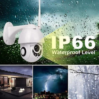 

4LED full color night vision wireless wifi dome camera 1080P network surveillance camera ONVIF PTZ rotating 3.6mm US standard