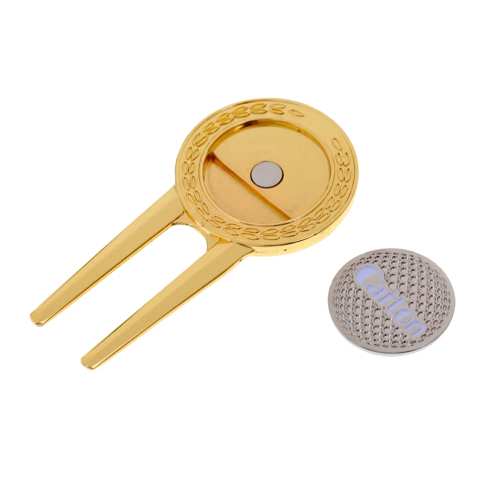 Gold 7.3cm Легкий сплав Гольф отметка шага инструмент для углубления с шариковым маркером аксессуары для гольфа Тренировка по гольфу помощь черный/золотой - Цвет: Gold 7.3cm