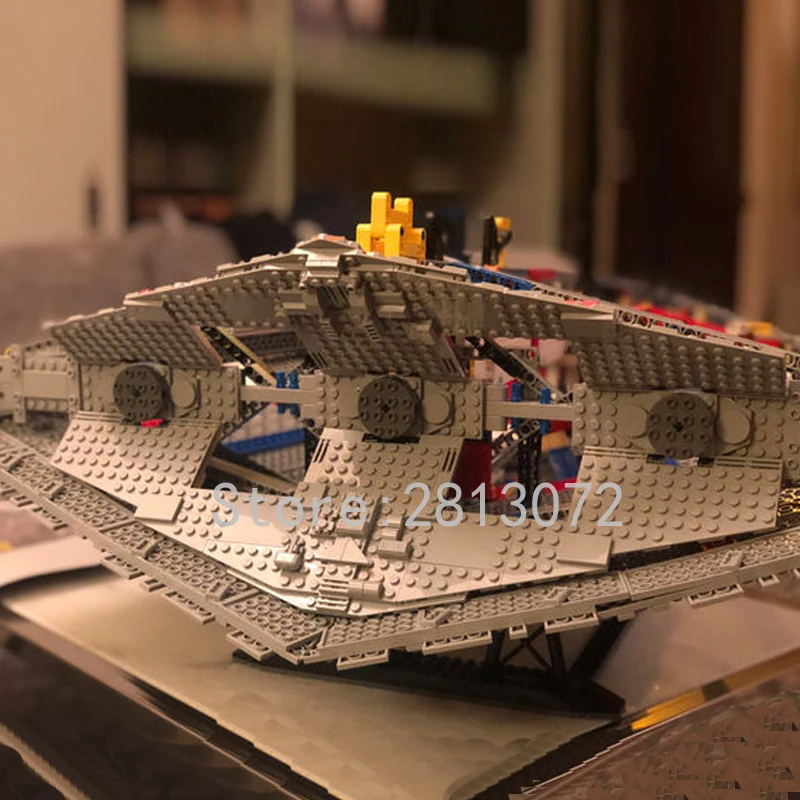 75252, имперский разрушитель, серия Звездных войн, серия UCS, 5278 шт., модель, строительные блоки, игрушки, совместимые с 81098, игрушки
