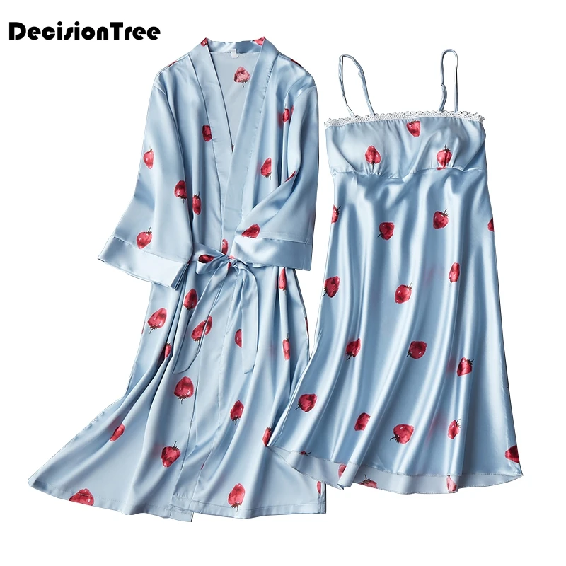 

2019 sexy bride long women lace floral kimono babydolls robe silk night dressing gown set women clothing sets brand