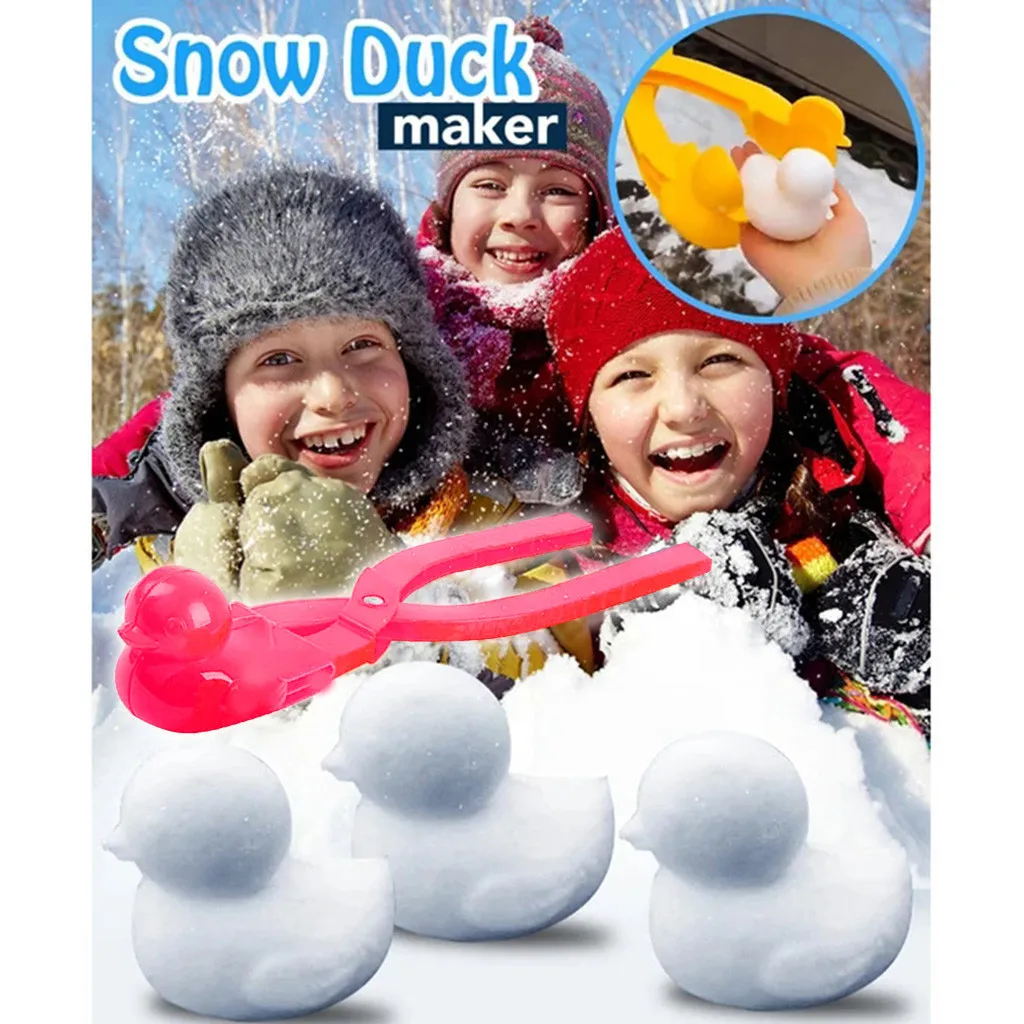 

4Pcs Snowball Maker Clip Cute Animal Duck Shaped Snow Sand Mold Winter Kids Outdoor Snowball Tool Toys