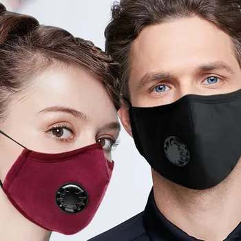 

Anti-Fog And Dust-Proof Pm2.5 Mask Washable Anti Smoke Mask Face Protective Masks + 2 Filters Breathing Valve