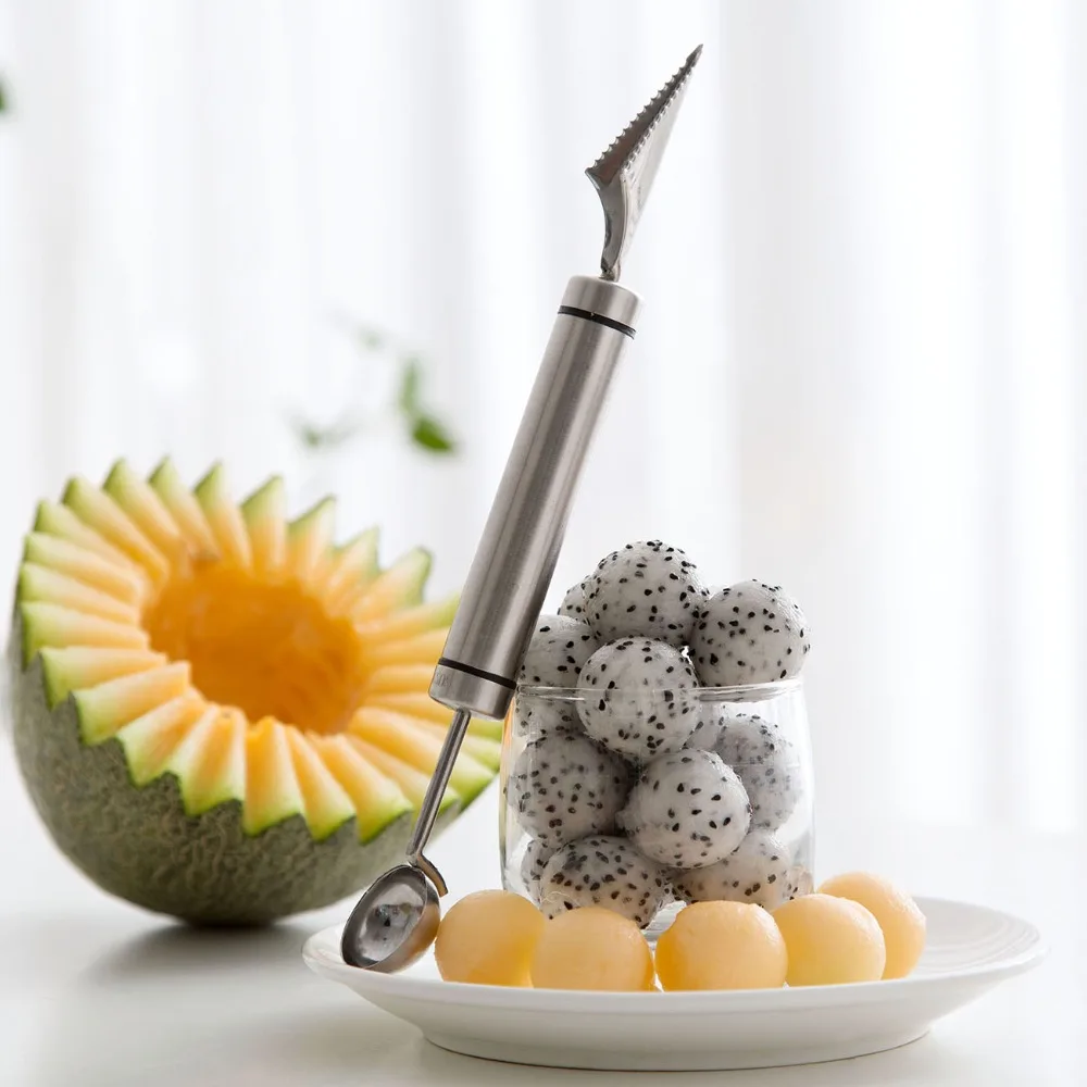 Stainless Steel Baller Fruit Carving Knife DIY Fruit Ice Cream Dig Ball Scoop Sculpture Melon Scoops Ballers Kitchen Gadgets