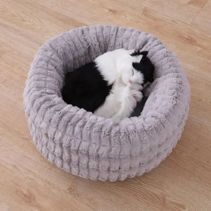 Теплый пончик Cuddler кошки собака кровать плюшевая собака Успокаивающая кровать Pet спальный коврик трость делла леттиера дель Гатто дель латте rotondo UYT магазин