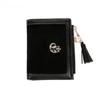 

OLOEY 2020 The New Women Wallet Mini Small Wallet Female Short Paragraph Tassel Zipper Wallet Lady Multi-card card package