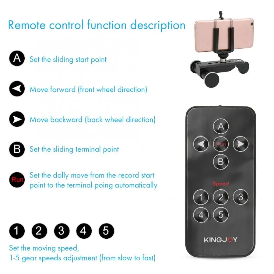 Kingjoy PPL-06S Pro Video Slider Track Dolly 5 уровней скорости регулируемая с 2,4G пульт дистанционного управления для телефона DSLR fotografia Track