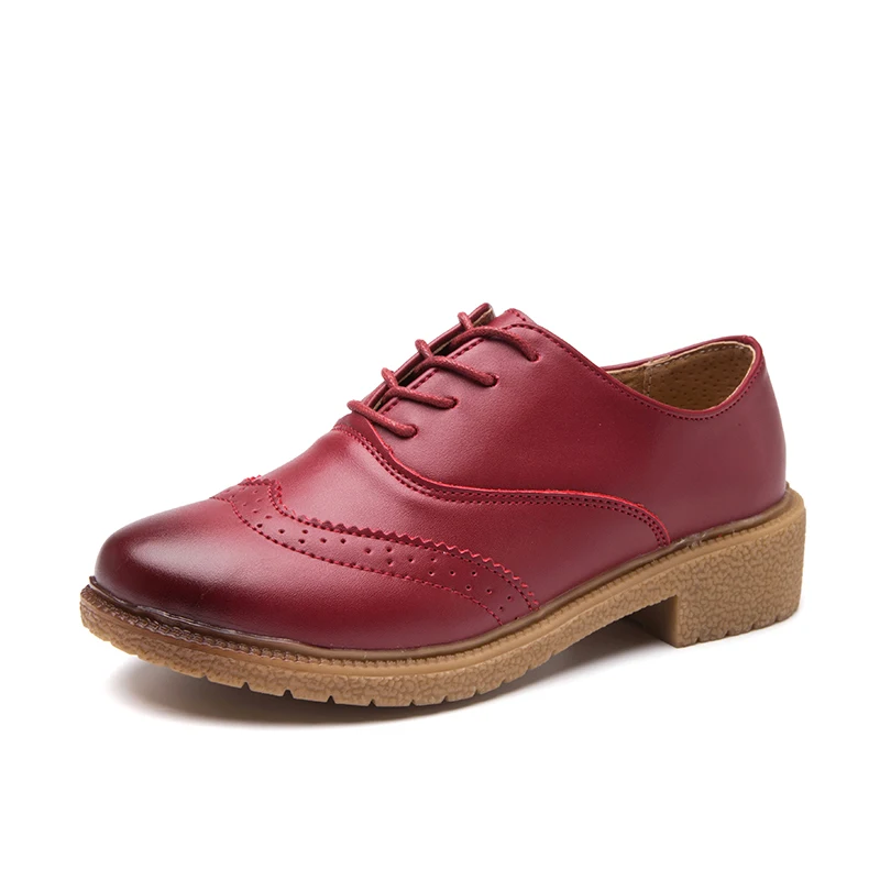 elegant women leather dress footwear ladies classical brogue oxfords trend designer female school moccasins lady height shoes  (3)