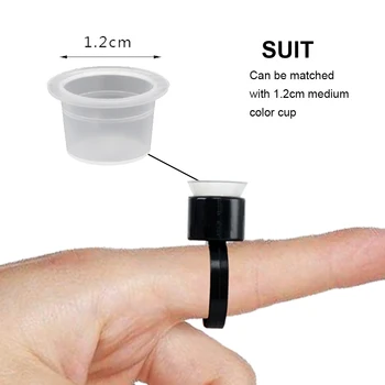 

50pcs Tattoo Ink Ring Cups Glue Caps with Sponge Microblading Pigment Cup Tattoo Tool Holder Permanent Makeup Accessories Supply